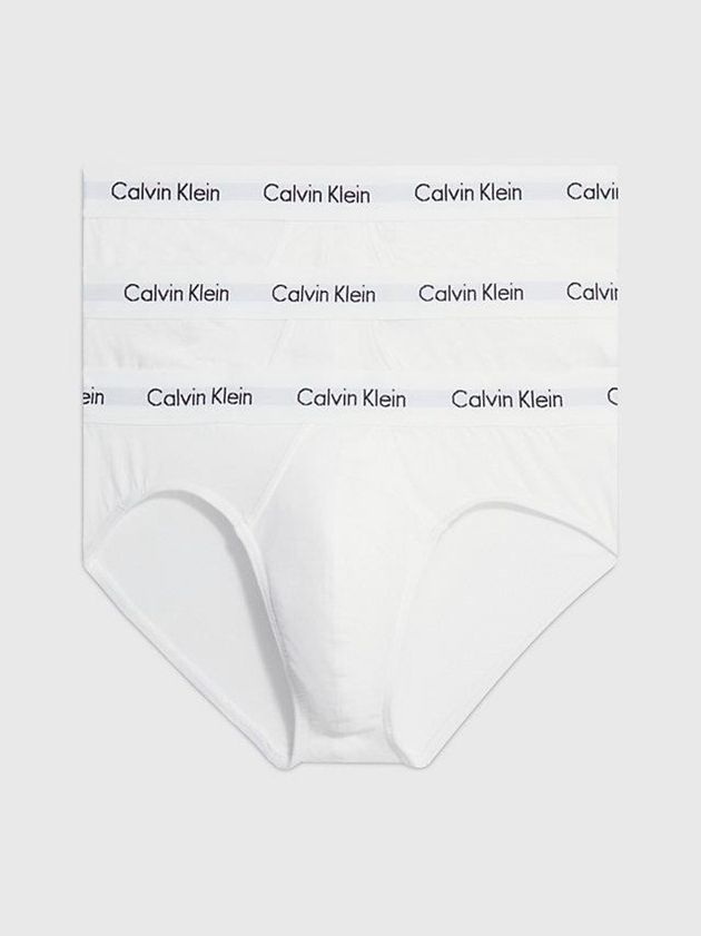 Calvin Klein USA 3 Pack - Cotton Stretch Mens Briefs White 7562380-LG